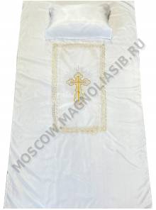 Комплект ритуал. шелковый с вышивкой крест 100*205 см