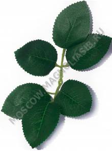***Лист розы флористический темный 19 см. хлопок