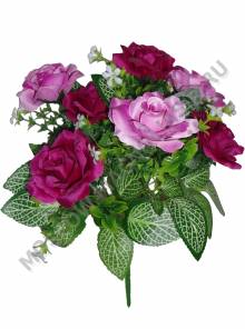 Букет флористических атласных роз  7 групп  32 см