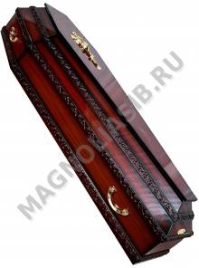 Гроб шестигранник Махагон декор