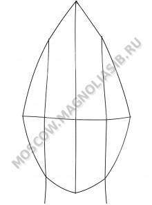 Каркас мет. Капля с 4-мя перемыч. (пров.3,5мм) выс.90/100см ш.60см