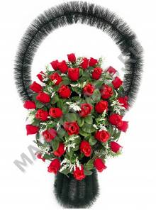 Корзина Ред Флейм с бархатными бутонами выс.100/110см ш.65см