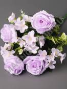Букет роз с гортензией 9гр 43см (мол борд роз перс бел-сир пепел-сир)